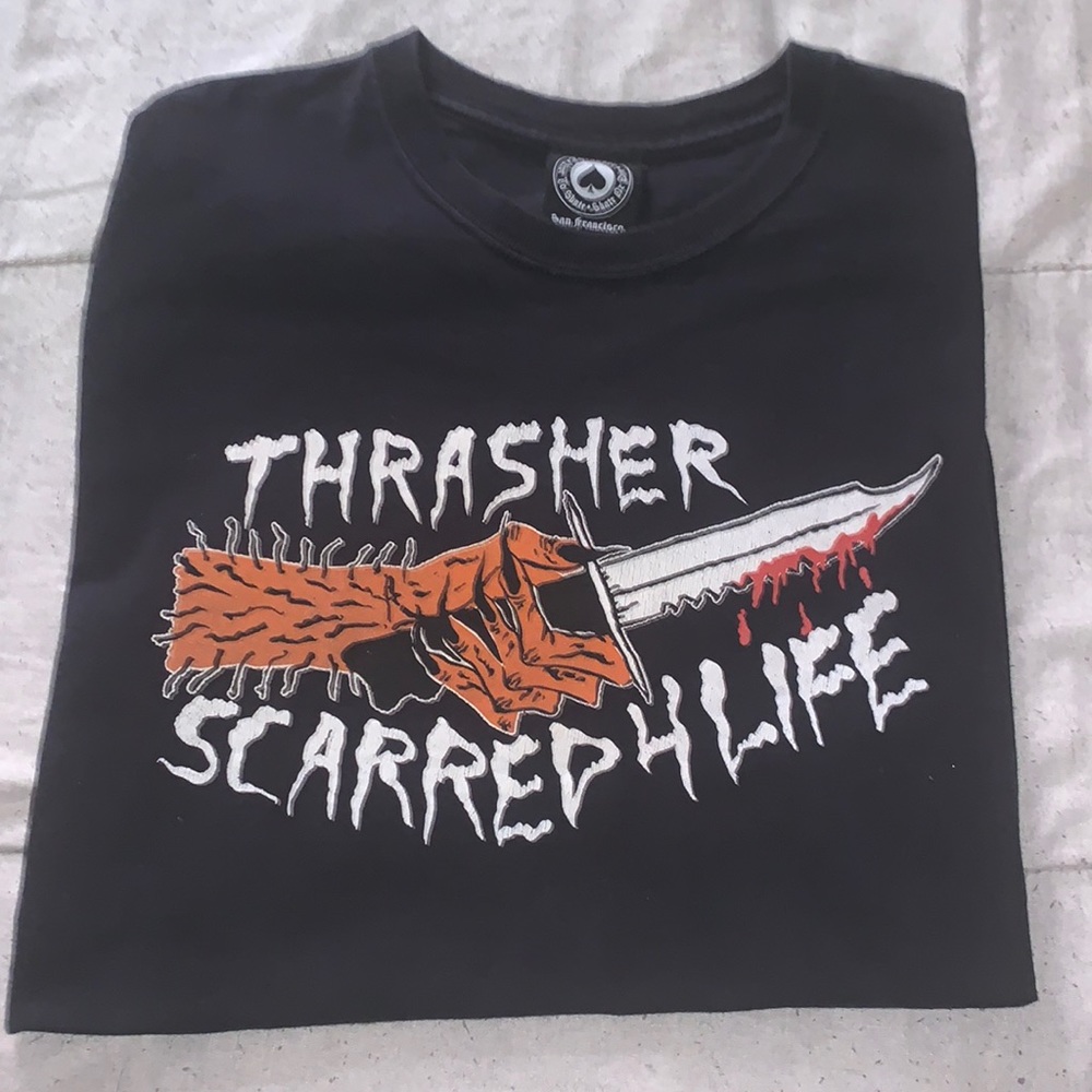 THRASHER MAGAZINE SCARRED T SHIRT | Medium